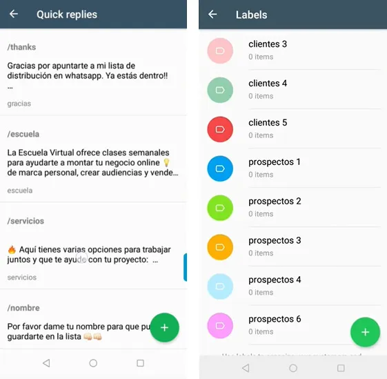 Etiquetas de WhatsApp Business para organizar clientes y seguimientos